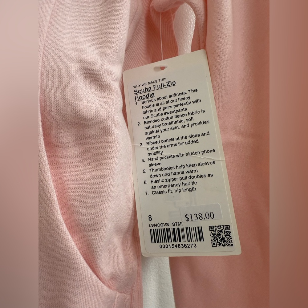 LuluLemon Scuba Full Zip Up Hoodie in Strawberry Milkshake - Picture 4 of 5